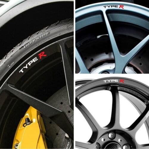 For x8 Honda TYPE R Rims Alloy Wheels Curved Decals Stickers Civic Accord Integra