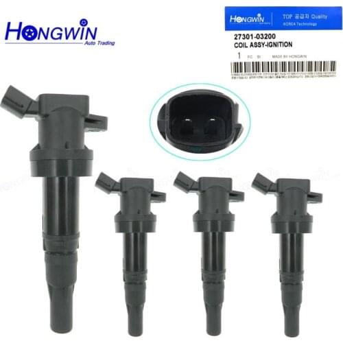 4Pcs Ignition Coils For Hyundai Accent 2014 I25 1.4L 14-17 For Kia Ceed I20 I30 12-15 1.4L 27301-03200 2730103200 27301 03200
