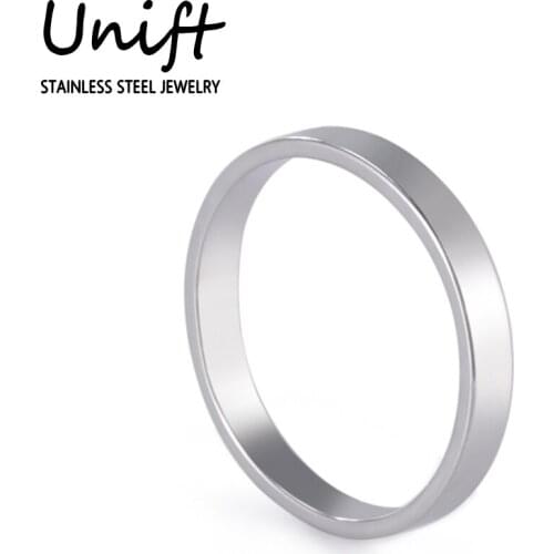 Unift Stainless Steel Glossy Ring for Women Men Simple Classic Finger Ring Female Accessories Engagement Jewelry Wedding Band