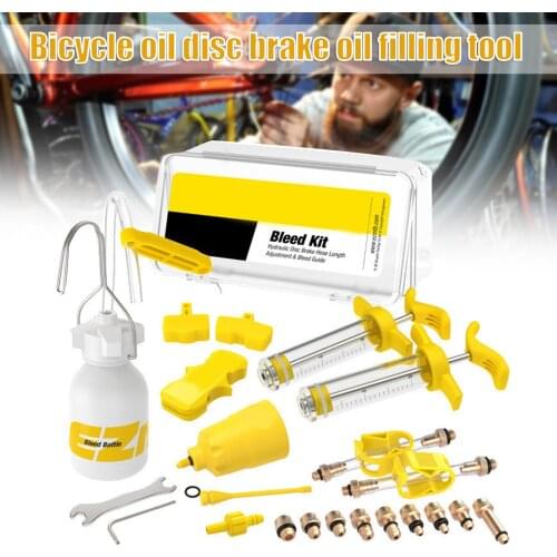 Mountain Bike Brake Bleeder Kit Bicycle Disc Brake System Bleeding Tool with 5 or More Connector for Bike Maintenance MC889