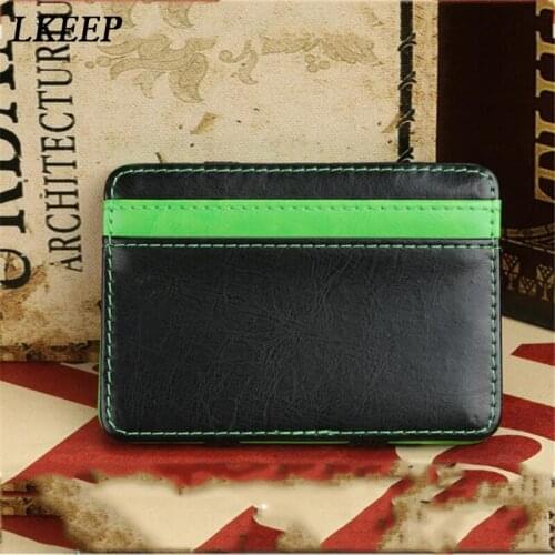 New Fashion PU Card Holder Men Wallet Mini Neutral Magic Wallets High Quality Mini Magic Credit Card Business Card Holder Purse