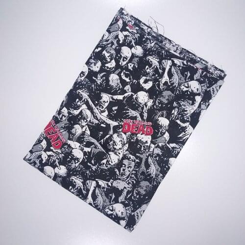 Cool Wide 110cm Skull fabric Cotton Fabric The Walk Dead Printed Fabric Quilting Patchwork Sewing Mterial DIY Dress Clothing