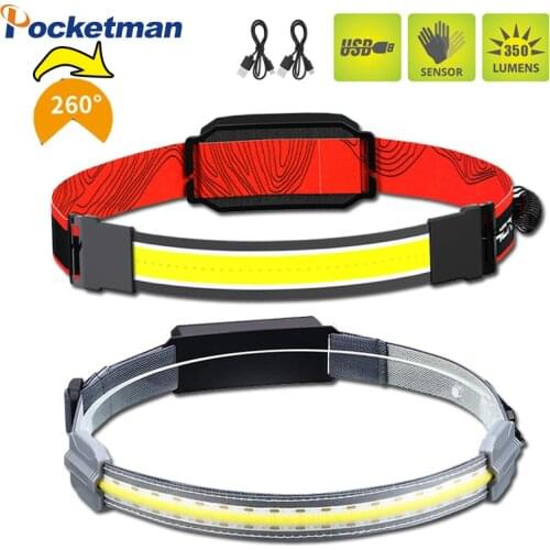 Lightweight LED Headlamp Rechargeable COB Headlight Wide Angle Lighting Range 3 Modes outdoor Camping Lantern Suitable for Fish