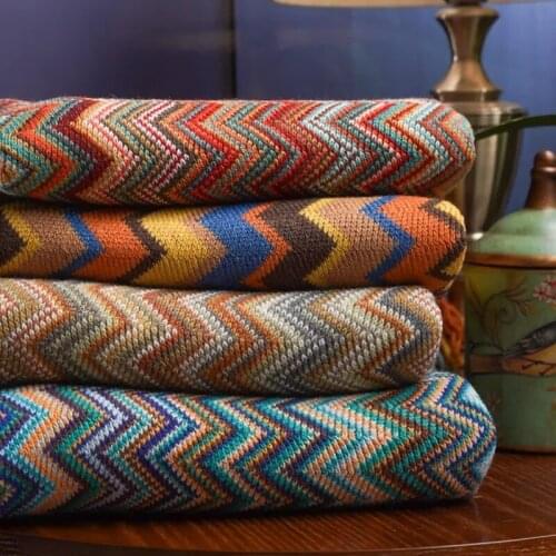 Boho Style Summer Blanket with Tassel Knitted Striped Blankets for Bed Sofa Decorative Blanket Throw Soft Blanket Home Decor