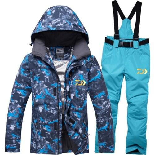 Daiwa 2020 Man Winter Waterproof Fishing Clothing Warm Hiking Fishing Clothes Outdoor Trekking Camping Fishing Jacket Set Pants