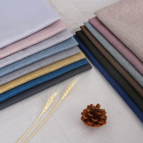 Soft Linen Sofa Furniture Fabric By The Meter Twill Sewing Handmade Material Plain Polyester Cloth