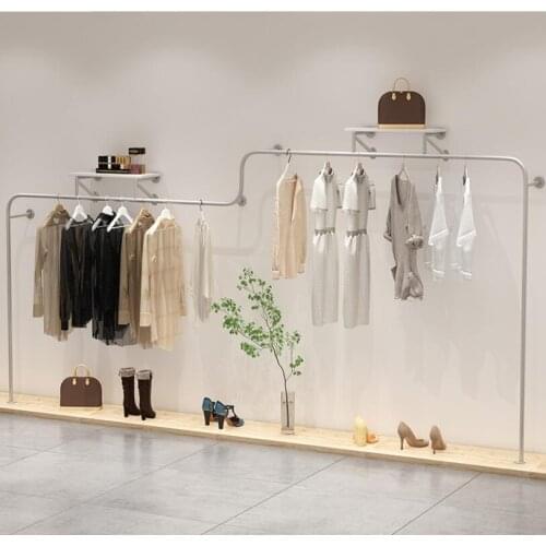 Wall hanger hanging womens display rack hanging silver floor hanger