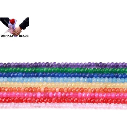 OMH Wholesale JD220 2*4mm Natural Jewelry DIY Making Bracelet Necklace Natural AAA Chalcedony Loose Spacer String Beads