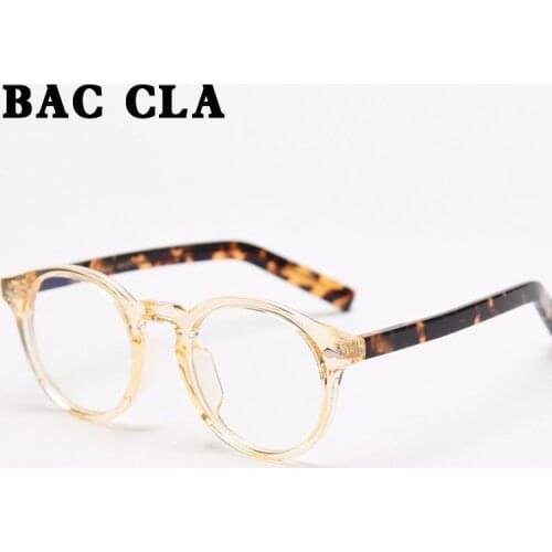 BAC CLA Male Optical Glasses Frame Women Clear Lens Korean Style Womens Round Glasses for Men Grey Transparent Accessories