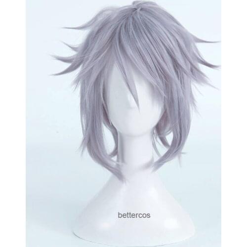 Kingdom Hearts 3 Riku Cosplay Wig Short Iron Gray Heat Resistant Synthetic Hair Wig + Wig Cap