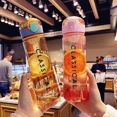 500ML Portable Plastic Water Bottle With Filter Outdoor Leakproof Sport Water Bottle BPA Free Travel Camping Drinking Bottles