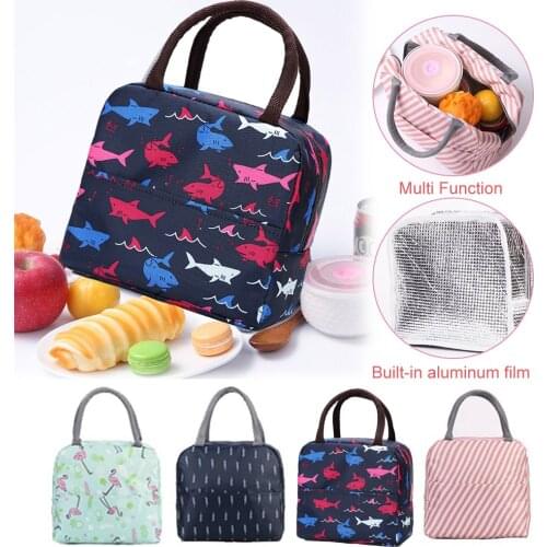 Portable Lunch Bag Thermal Insulated Lunch Box Snack Carry Tote Handbag Waterproof Picnic Container School Food Storage Pouch