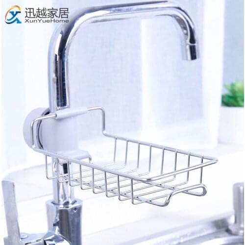 Stainless Steel Faucet Rack Adjustable Kitchen Organizer Shelf Sponge Dish Cloth Finishing Pool Rag Storage Drain Dry Holder