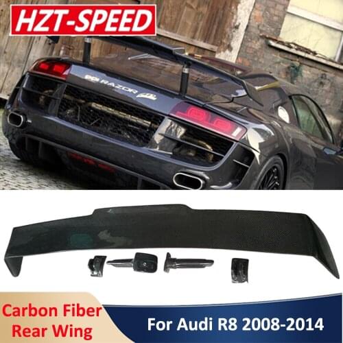 R8 PPI Style Real Carbon Fiber Rear Trunk Wing Tail Lip Spoiler For Audi R8 GT V8 V10 Car Modification 2008-2014