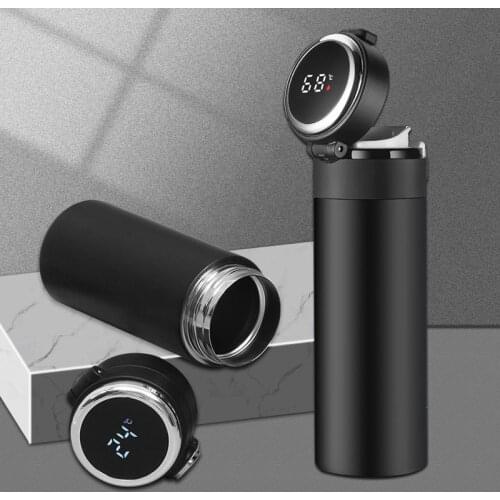 420Ml Smart Thermos Temperatuur Display Bounce Thermoskan Thermische Mok Koffie Thee Thermo Fles Kerstcadeau Water Fles