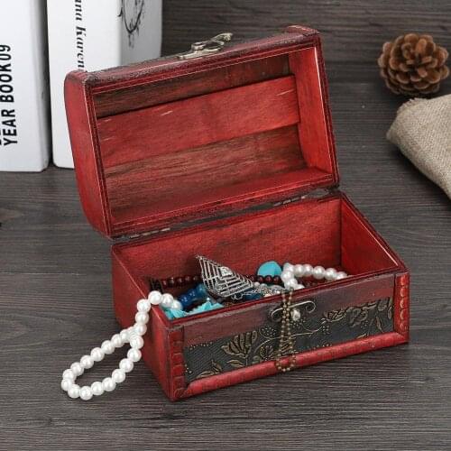 Packaging Vintage Square Jewelry Storage Box Wooden Decorative Display Case wedding ring box Jewely Holer Orgnizer