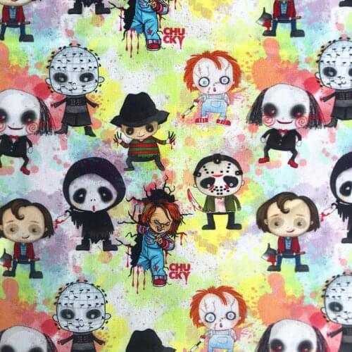 High Quality Newest Cute Horrible Cartoon Prints fabric in 100%Cotton Poplin Printed Clothing DIY Sewing Quilting Textiles