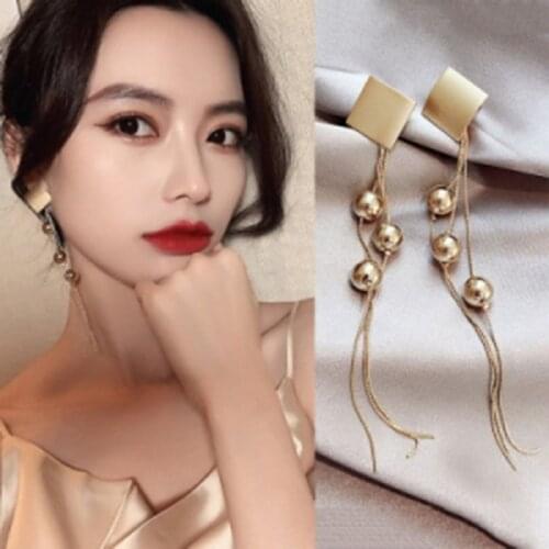 Punk S925 Needle Earrings New Sweet Long Tassel Temperament Net Red Fashion Womens Earrings Wholesale Sales Bijouteria