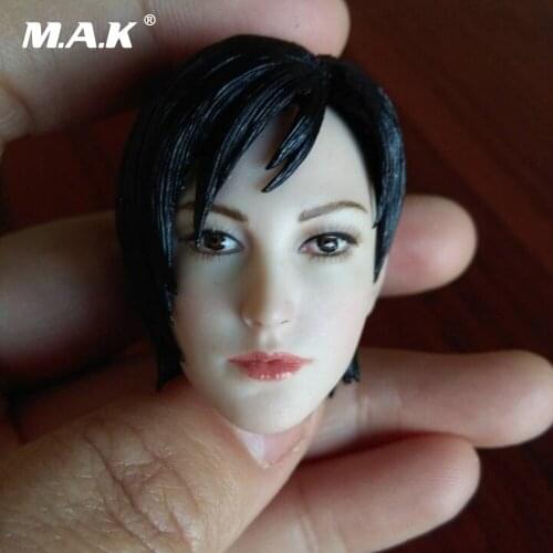 1:6 Scale Famle Head Sculpt Ada Wong with Short Hair Head Carving Model Toy For 12" Woman Figure Pale Body
