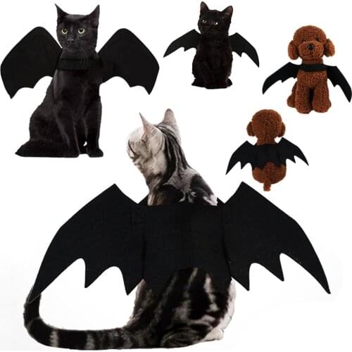 1 set Halloween pet Bat Wings Cat Dog Bat Costume Wings Halloween party decors Cosplay proof Pets Halloween Dress Up decoratios