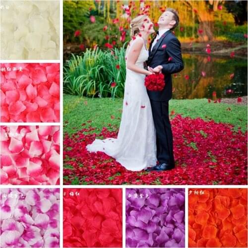 100PCS/Bag 5*5CM Silk Rose Petals for Wedding Decoration Romantic Artificial Rose Flower 40Colors Wedding Accessories