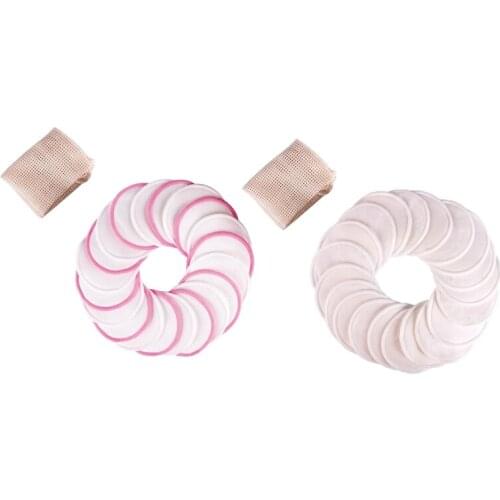 20 Pack Reusable Makeup Remover Pads Face Cleansing Wipes and Organic Pad for All Skin Types Cotton Rounds