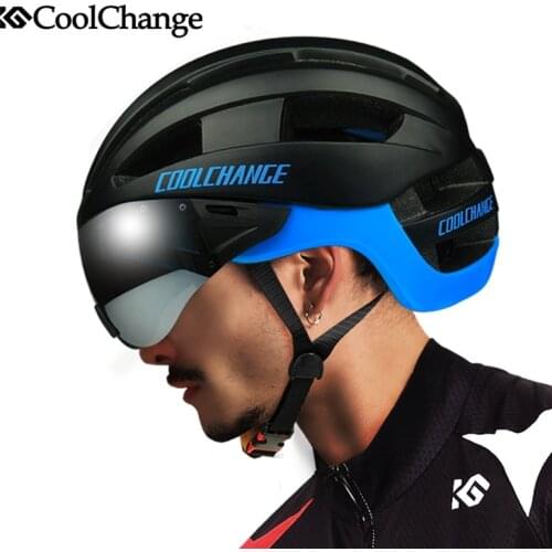 2017 CoolChange Cycling Helmet EPS Windproof Lenses Integrally-molded Bicycle Helmet Men 16 Vents MTB Bike Helmet Casco Ciclismo