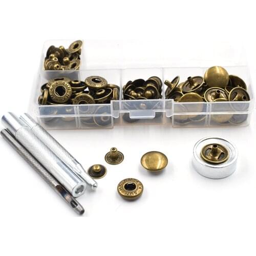 30 sets 15mmSnap Buttons+Manually install the tool. Boxed.DIY accessories. Metal buttons. jeans.Decorative buttons. Snaps rivet