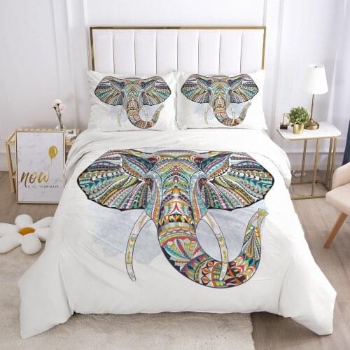 3D Bohemian Duvet Cover Set Elephant Bedding Sets Bedding Bag Quilt Covers Pillow Case King Queen Full Twin Size Bed Linen