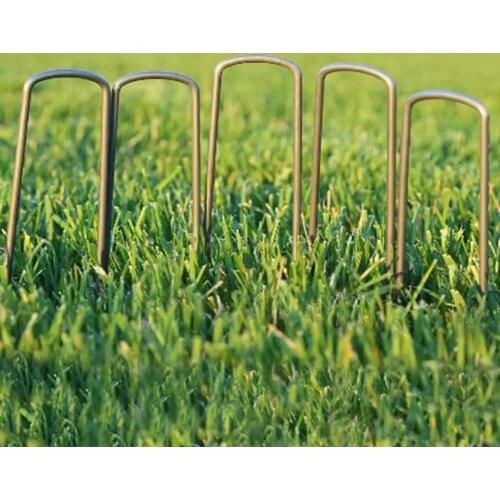 50pcs U-shaped Iron Nail Galvanized Steel Turf Ground Nail Creative Gardening Pile Lawn Fence Pile Vegetation Protection Pile