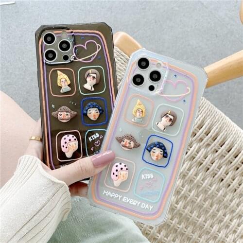 Retro girls friends sister photo frame Japanese Phone Case For iPhone 11 12 Pro Max Xs Max XR Xs 7 8 Plus 7Plus case Cute Cover