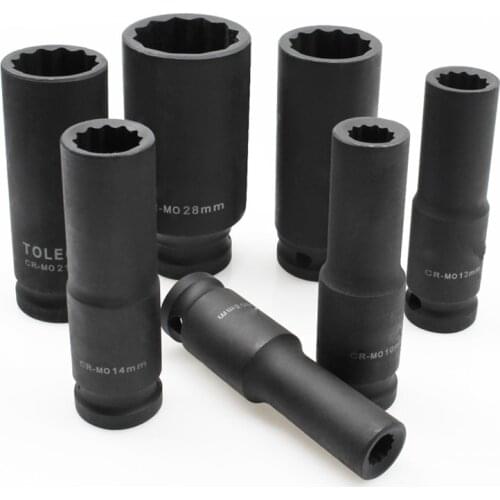 1pcs 1/2" Square Drive 12 point Deep Socket Bit Ratchet wrench 12pt Torx Sockets Hand Tool 12 Angles Plum Blossom Sleeve 8-32mm