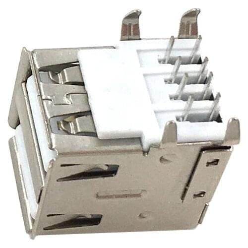 10pcs USB A Type Female Socket Connector White 2to1 Set for Data Connection Interface Charging