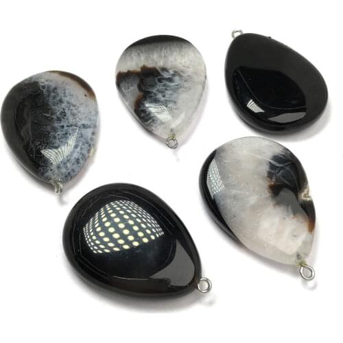 Natural Stone agates Pendant Water drop shape Exquisite Pendants charms for Jewelry making DIY Necklaces Accessories 30x45m