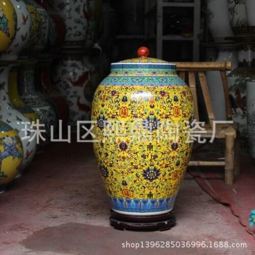 Jingdezhen Ceramic jars migang 50 pounds mounted tank lid ceramics pottery household utility ceramics