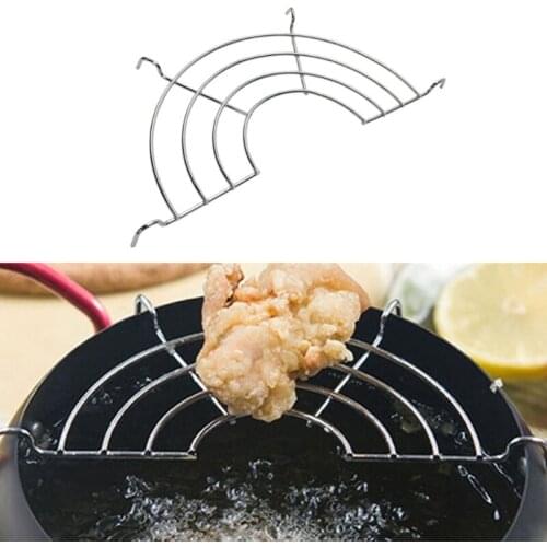 Kitchen Stainless Steel Semi-circular Oil Drain Rack Steaming Rack Heat Insulation Rack Home Cooking Fried Food Oil Drip Filter