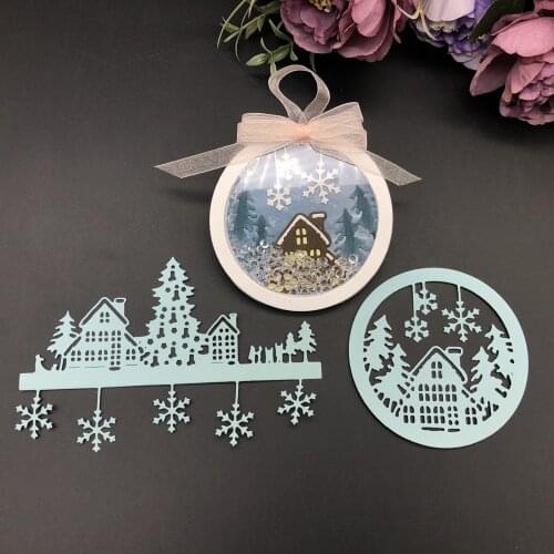 Metal Die Cut Holiday 2pc Snowflakes Village Scrapbooking Paper Craft Handmade Card Album Punch Art Cutter Aliancutle 20102307