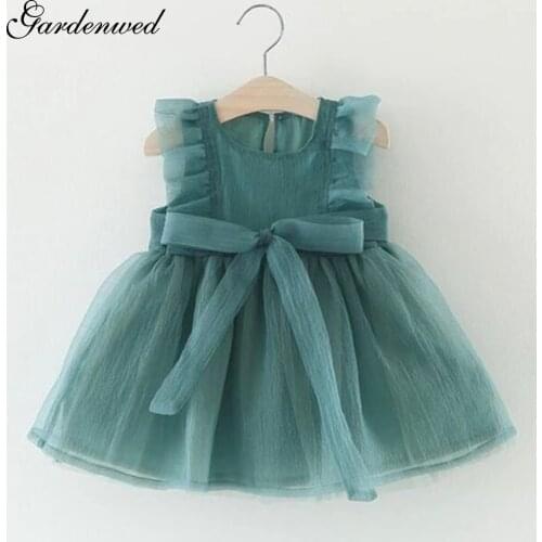 Lovely Vintage Puffy Satin Bow Girl Princess Dresses Kids Cute Organza Cap Sleeves Flower Girl Dresses Little Princess Dresses
