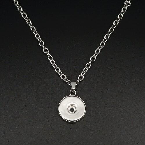 Fashion Stainless steel chain snap necklace 60cm fit 18MM snap buttons jewelry wholesale DJ0067