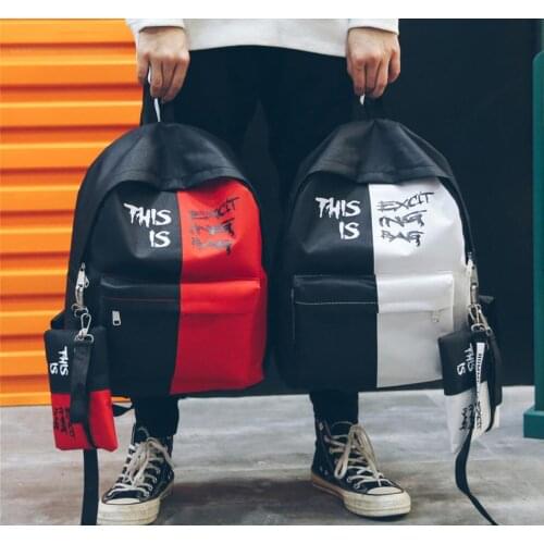 Letter Fashion Men Women Backpack School Teenagers Girls laptop backpack School Bag Ladies Backpack Female Bookbag Mochila