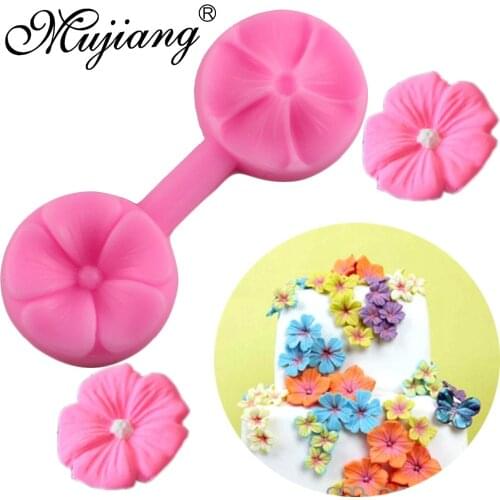 Mujiang Cherry Blossom Silicone Mold Sugarcraft Embossed Fondant Cake Decorating Tools Clay Candy Chocolate Gumpaste Molds
