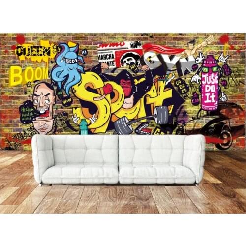 Custom photo mural 3d wallpaper Retro nostalgic doodle gym living room home decor 3d wall murals wallpapers for walls 3 d