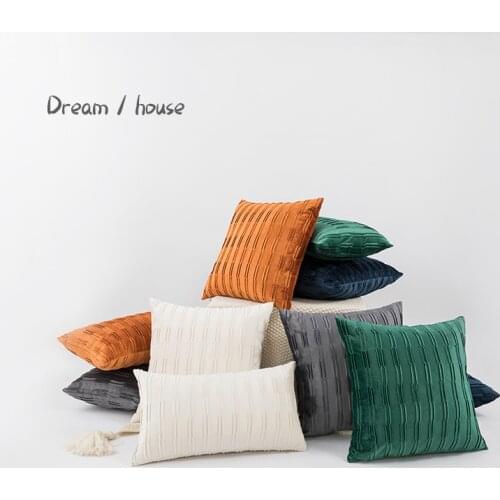 Cushion Cover Holland Velvet Sofa Pillowcase Nordic Pleated Design Pillow Cases Home Decor Cover housse de coussin cojines