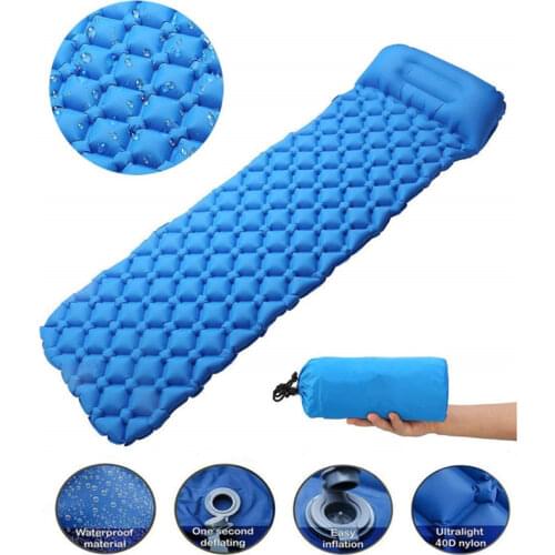 Outdoor Inflatable Sleeping Pad Inflatable Air Cushion Camping Mat with Pillow Air Mattress Sleeping Cushion Inflatable Sofa