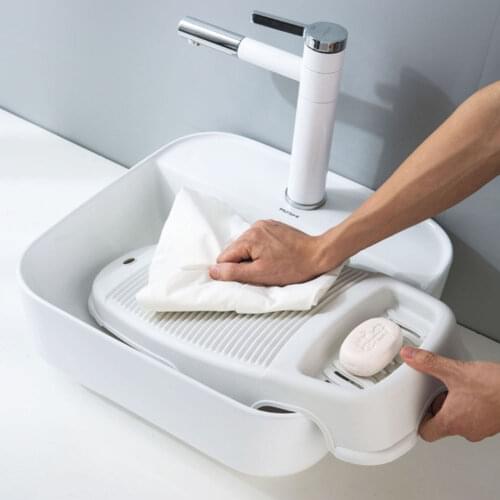 Portable Clothes Cleaning Hand Wash Tools Antislip Washboard For Laundry Plastic Washing Board Travel Dormitory Home Household