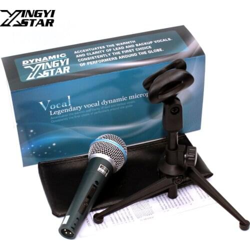 BT58A Professional Switch Vocal Dynamic Wired Microphone Stand Metal Desktop Tripod Holder For BETA BT 58A Karaoke Mic Microfone
