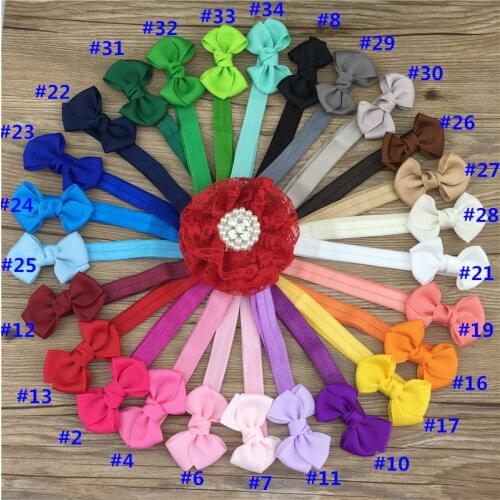 XIMA 2.5inch 500pcs/lot Grosgrain Ribbon Hair Bows with Headbands Cute Ribbon Bows Hairbands for Kids Hair Accessories