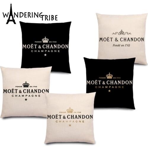 Nordic Black Linen Luxury Decorative Pillow Case Letter Printing Family Sofa Cushion Cover Hotel Coffee Bar Throw Pillow Covers