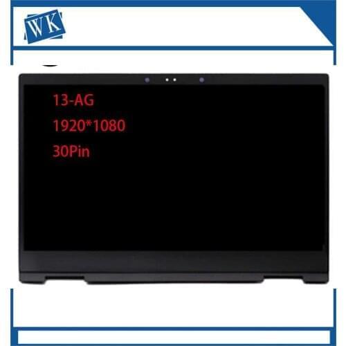 HP ENVY x360 13-ag Series LP133WF4 SPA4 M133NVF3 R0 IPS 1080P LCD Touch Screen Glass Panel Assembly + Bezel 2holes