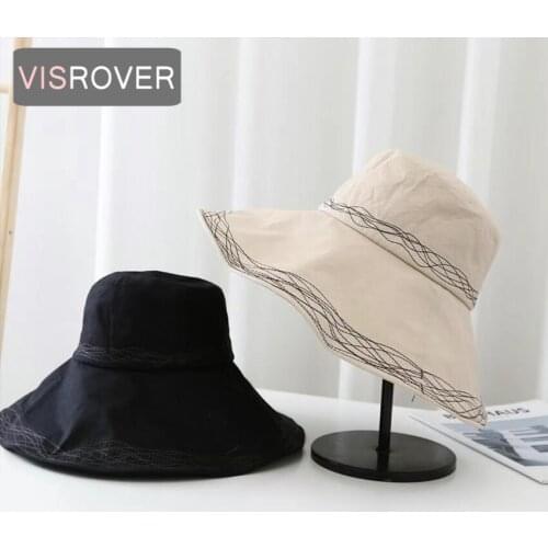 VISROVER Summer Women Sun Hat Big Brim Soft Hats Foldable Beach Unisex Hat White UV Protection Adjustable Sun bonnet Hats Gift